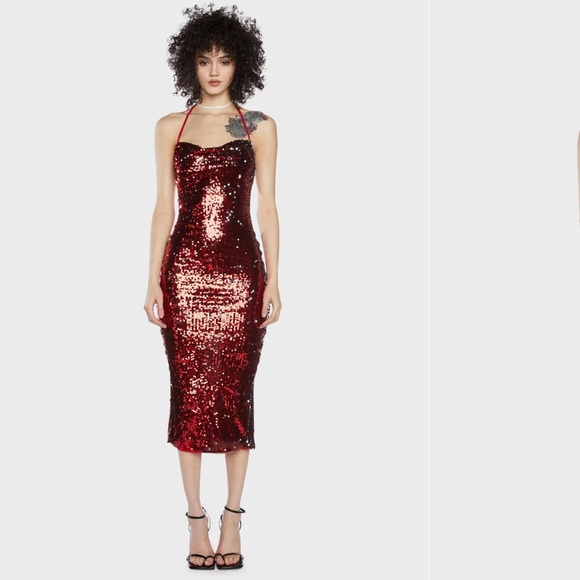 Dollskill red sequin halter dress - Picture 3 of 5